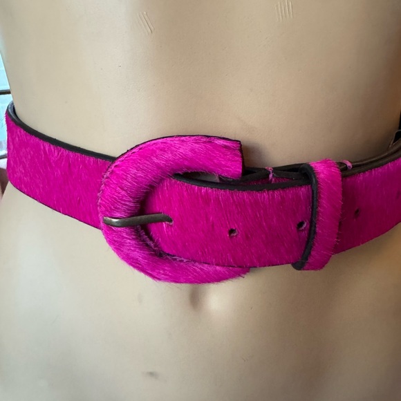 Free People Vibrant Pink textured Women's Belt - Picture 1 of 5